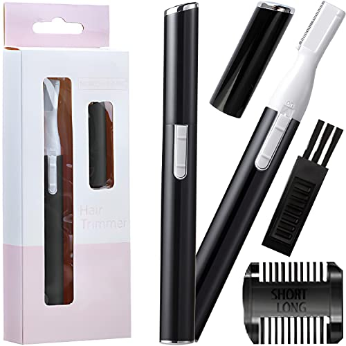 Retoo Tondeuse nez Tondeuse-nez Épilateur pour sourcils Tête rotative double face peigne à sourcils nettoyage facile et rapide Rasoir électrique 2 en 1 pour le nez et les sourcils Noir