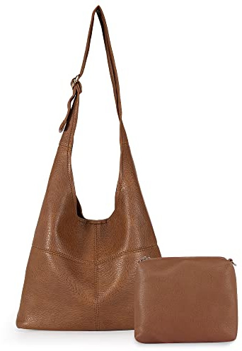 Montana West Hobo Bags for Women Ultra Soft Foldable Shoulder Bag Purse with Coin Purse,MWC2-122BR