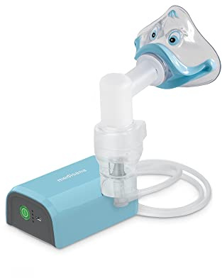 medisana IN 165 inhalator, kompressorförnimmare med munstycke och mask för vuxna och barn, för förkylning eller astma med uppladdningsbart batteri via mikro-USB