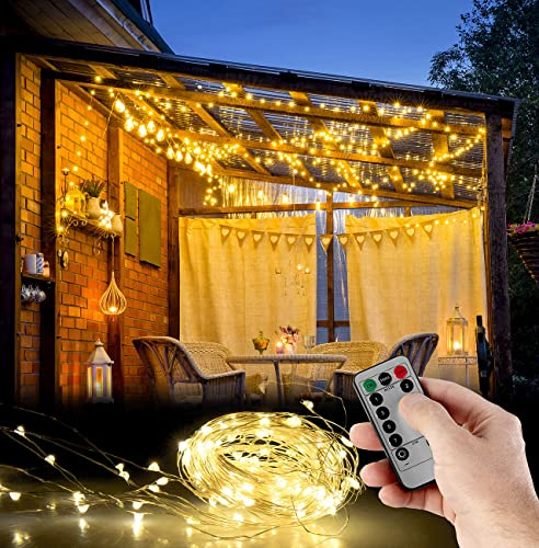 Lunartec LED Vorhang Outdoor: Outdoor-Lichtervorhang, 300 LEDs, Fernbedienung, 3x3 m, warmweiß, IP44 (Lichterkette Terrassenüberdachung, Lichterketten Vorhang, Stimmungslicht)