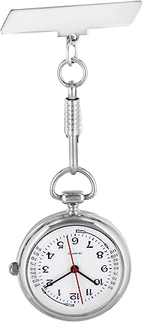 Pacific Time Krankenschwesteruhr Schwesternuhr Krankenpflegeuhr Kitteluhr Pflegeuhr Tachymeter Analog Quarz (weiß) 20655