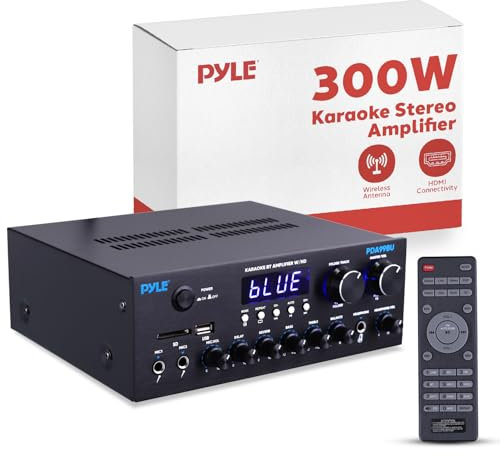 Receptor Amplificador de Audio Bluetooth HD para el hogar estéreo de 300 W, Sistema de Audio de Sonido de Doble Canal, MP3, USB, SD, AUX, RCA, micrófono, Auriculares, FM, LED, retardo de