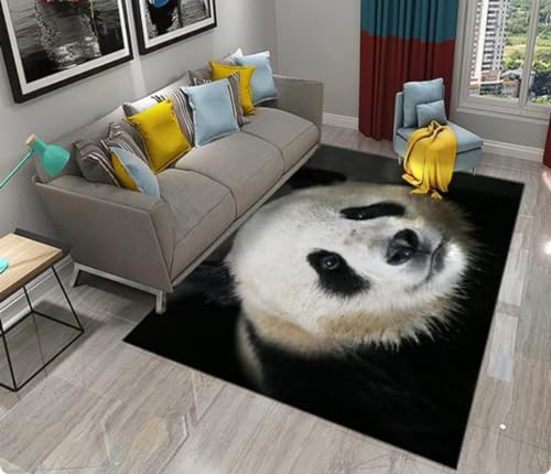 KIESEY Panda Print Bambus Teppich Wohnzimmer Schlafzimmer Türmatte Küche Eingang Dekoration rutschfeste Fußmatte 200x300cm