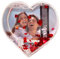 BUSDUGA 3D-Bilderrahmen Herz mit roten Folienherzen 9x8,5cm, Fotorahmen mit Schneekugeleffekt Valentinstag Hochzeit (1)