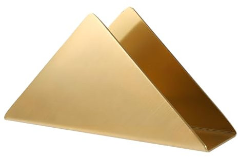 Disnace Tischserviettenhalter, Dreieckiger Metall Freistehender Serviettenspender, Convenience-Enhancing Serviettenhalter Serviettenspender Serviettenständer für Küche Esstisch Party (Gold)