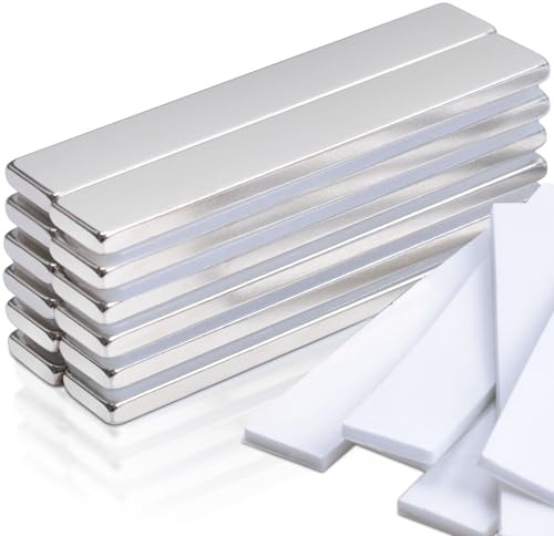 12 Pz Magneti al Neodimio Extra Forti 60 x 10 x 3 mm, Calamite Potenti Potente Magnete Adesivi, Magneti a Barra Potenti, Rettangolari Magneti per Lavagna Magnetica,Frigoriferi,Cucina