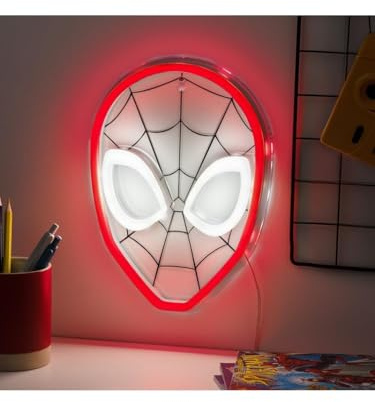 Spiderman-LED-Neonlicht, Wandmontage, offizielles Lizenzprodukt, Marvel-Akzentlicht für Jungen- und Mädchenzimmer oder Männerhöhle, Superhelden-Comic-Sammelgeschenk Paladone