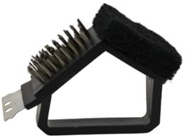 BBQ Grillbürste 3-in-1 – Reinigungsbürste mit Schaber, Messingborsten & Scheuerpad – für Gasgrill, Holzkohlegrill, Elektrogrill – starke, langlebige Grillbürste für perfekte Sauberkeit