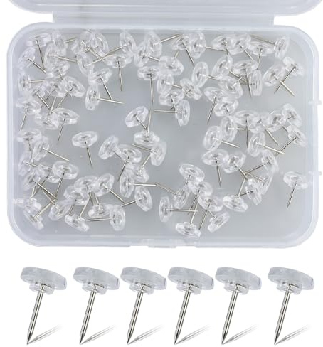 88 stycken risnålar med huvud, häftstift transparent, 16 mm stift häftstift vita dragkedjor med förvaringslåda, runda stift för gör-det-själv, väggkort, bulletinbräda, korkbrädor