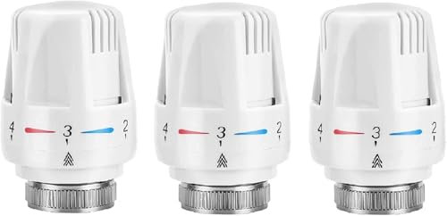3PCS Thermostatic Radiator Heads M 30 x 1.5 Automatical Temperature Control Heads Anti Freeze Radiator Valve Heating Systems Thermostatic Radiator Valve for Heating Systems Heater Control
