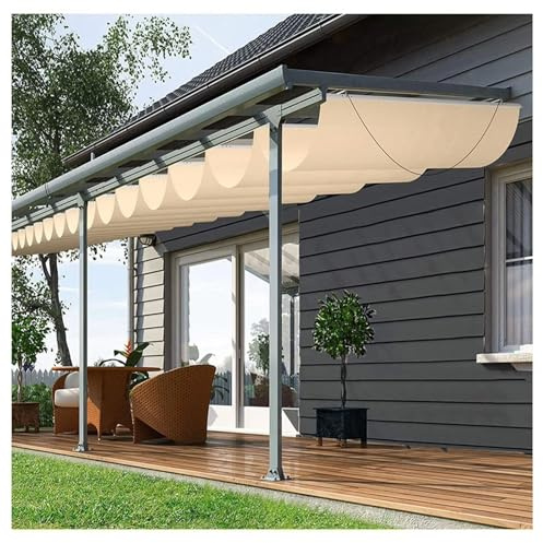 Pergola per tetto regolabile con protezione UV, tenda impermeabile per giardino, patio, terrazze e padiglioni, soluzione ombreggiante per esterni, 2,6 m x 14 m