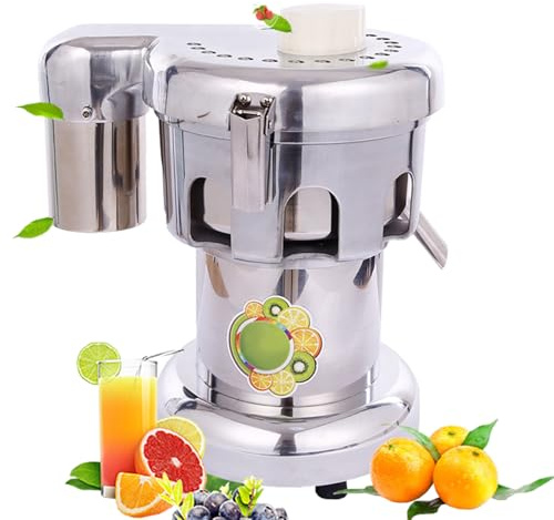 Exprimidor de acero inoxidable, prensado en frío de alta potencia para leche de frutos secos y verduras frescas, tolva de alimentación grande