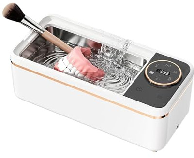 Nettoyeur à ultrasons - Réservoir en acier 304 450 ml, minuteur 6 modes avec machine à laver, lunettes, bijoux, prothèses | Appareil domestique compact pour montres, anneaux et pièces de monnaie
