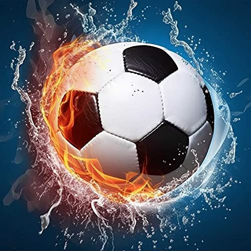 LOMSIOY Diamond Painting kits Fotboll DIY 5D diamantmålning Set Sport diamanter full borr, kristall strass broderi korsstygn bilder konst hantverk för hem väggdekor 30 x 82 cm