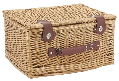 AUBRY GASPARD Baule Valigia in Vimini e cinghia, modello grande