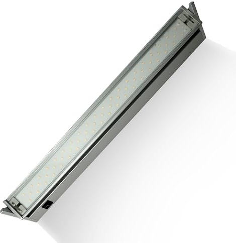 Lampenlux LED Unterbauleuchte Ajax Led Küchenunterbauleuchte Schwenkbar hochwertige Küchenleuchte 230V Silber Aluminium Aufbauleuchte Schrankleuchte Lichtfarbe einstellbar (Länge 600mm)