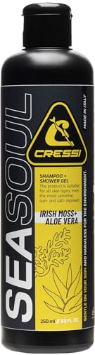 CRESSI Seal Soul Shampoo + Shower Gel 250ml – Prodotto specifico per le acque di mare, per i laghi e i fiumi, altamente biodegradabile ed eco-compatibile non danneggia l’ambiente e la pelle, 250ml