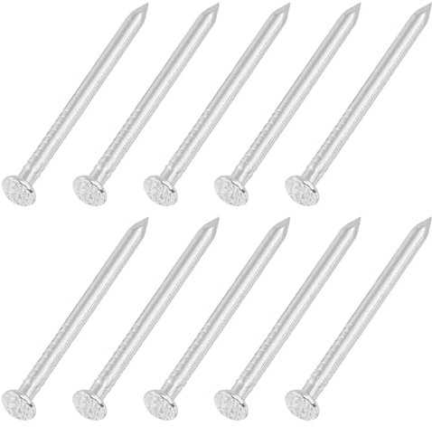 sourcing map 50Pcs Small Hardware Nails, 3D x 1-1/4 304 Stainless Steel Round Head Nail Common Finishing Nail for Household Woodworking Picture Hanging DIY Projects, White