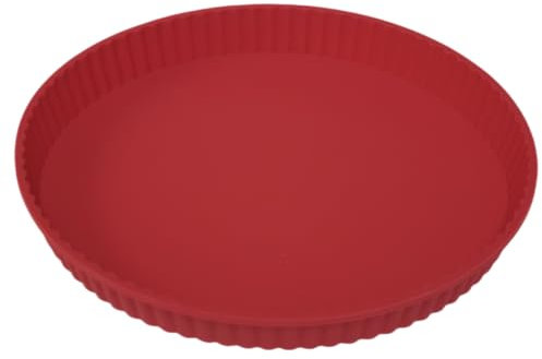 MW-Cuisine Silikon-Backform (auch Abdeckung für Mikrowellen-Pizzastein), Rund (Rot)