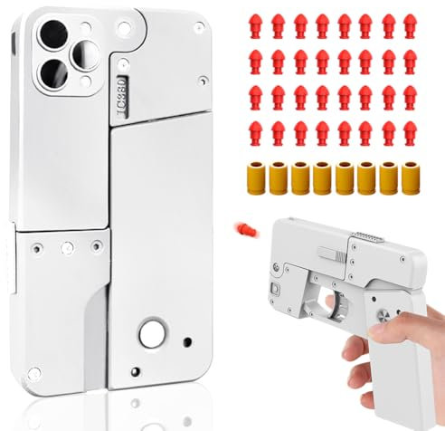 Creative Soft Bullet Spielzeugpistole,Handy Folding Soft Bullet Toy Gun,Spielzeug Pistole faltbar, für 8+ Kinder Geschenke (Weiss)