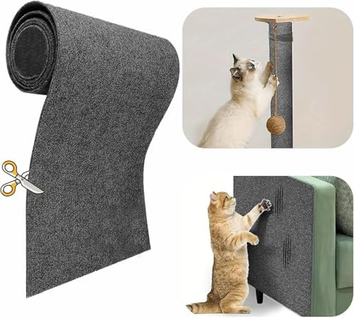 Tiusixsy Selbstklebend Kratzmatte Katze, 200cmx40cm Zuschnittfähig Kratzbrett Katze, Kratzschutz Sofa Katze, DIY Kratzbrett Katze, Ideal für kratzteppich Katzen, Katzenkratzbretter, Kratzwand
