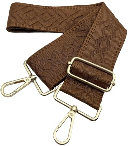 Correa para Bolsos Bandolera de Mujer Anchos Ajustables Correas para Bolsos-5cm, Intercambiable Correa de Hombro con Hebillas Oro para Bolsa de Hombro DIY (Marrón) 2