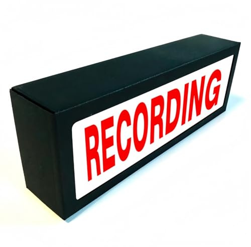 Recording RGB LED Neon Lightbox Dimmable Wall Mountable Pulsing Studio Warning Sign Illuminated Lights Sign for Cinema Libraries Cafes Home Company Desk Wall Decor USB Powered