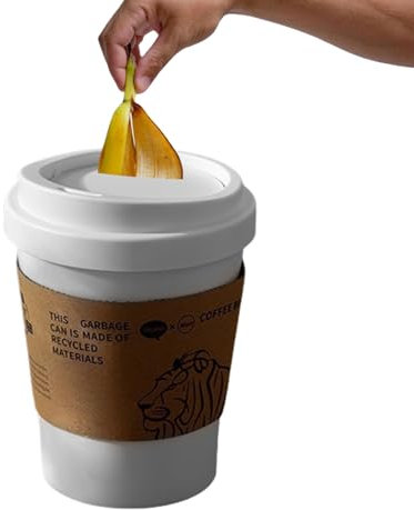 Générique Pattumiera con coperchio ribaltabile, coperchio a battente grande capacità per bagno, giardino, ufficio, cucina, camera da e spazi ristretti