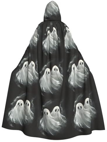 QAZWZML Cape à capuche économique pour adulte - Imprimé fantôme flottant - Pour fête costumée et cosplay