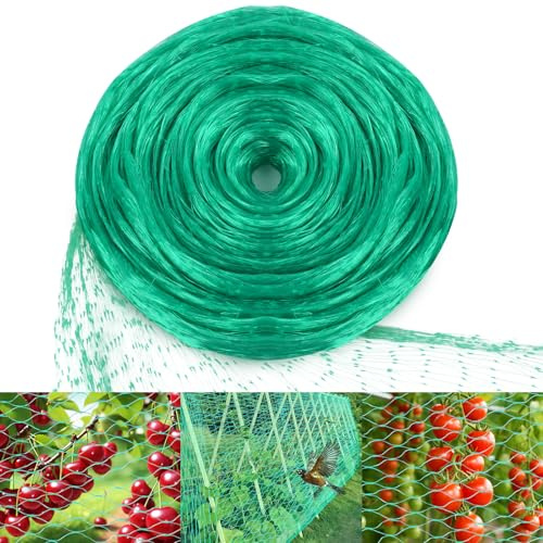 Rete Anti Uccelli, 4 M x 12 M, Rete di Protezione a Maglia Fine da 15 mm, Robusta e Riutilizzabile, per Alberi da Frutto, Verdure e Laghetti - Protegge da Uccelli e Foglie Cadute