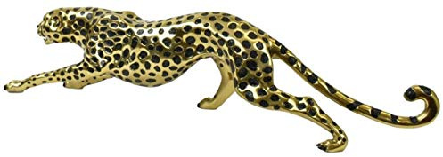 lyxig bronsfigur gepard guld/svart 115 x 17 x H. 26 cm - Bronsskulptur - Dekorationsfigur - Lyxdekorationstillbehör