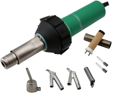 Soldadores Pistola de soldadura de plástico de 1600 W, soplete de calor para láminas de PP/PE/PVC, tuberías, tanques, pisos, membranas...(Kits 9)