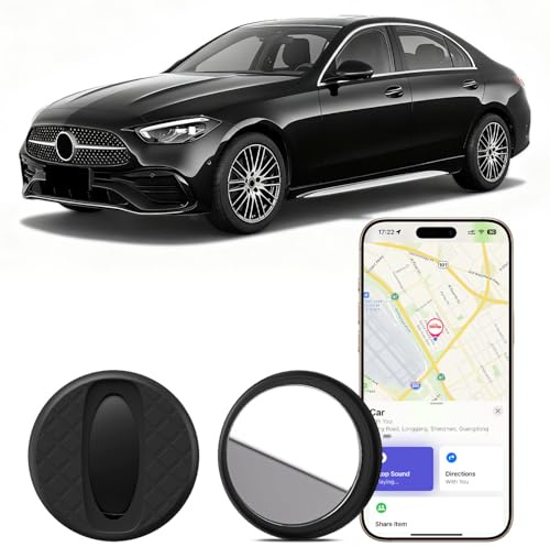 GPS Tracker per Auto, Localizzatore GPS per Auto Senza Abbonamento, Funziona con A-pple Dov'è (Solo iOS), IP65 Impermeabile, Autonomia Fino a 365 Giorni, Adatto per Auto, Biciclette e Bagagli (Nero)