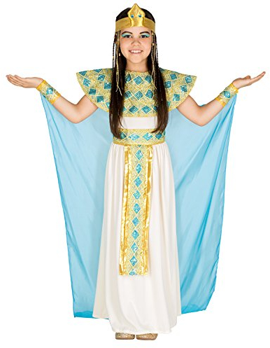 Faschingskostüme Kinder, Kostüm Kinder Mädchen, Cleopatra Kostüm, Karneval Kostüm Pharaonin, Mädchen Kostüm Ägypterin, Kleopatra Kostüm Mädchen, Kleid und Accessoires (8-10 Jahre)