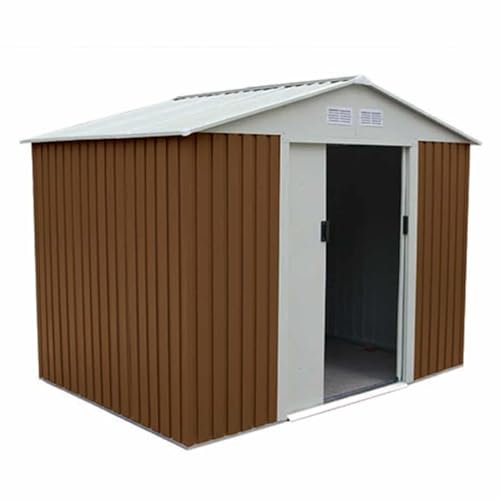 GARDIUN KIS12910 - Caseta Metálica Cambridge 4,72 m² Exterior 181x261x198 cm Acero Galvanizado Marrón