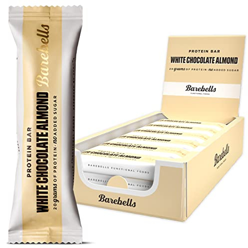 Barebells Protein Bars – Healthy Snacks, Protein Snacks for Breakfast, Sugar Free Chocolate, Low Carb – 12 x 55g (White Chocolate Almond)