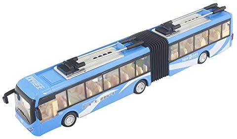 1:48 Maßstab Metalldruckguss Spielzeug Fahrzeuge Verkehr Modellauto Spielzeug realistische Gelenkbus mit Lichtern Und Musik(Weiß)