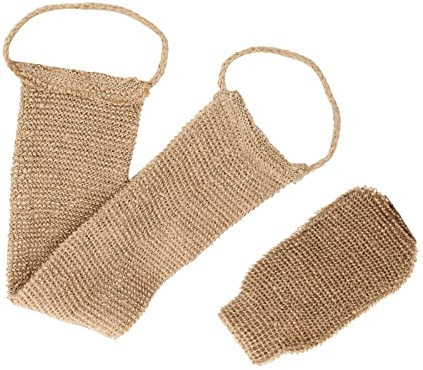 Depurador de la Espalda de Cáñamo Exfoliante Correa Trasera Correa de Depurador de Cuerpo con Guante para Limpieza Profunda Relaja tu Cuerpo