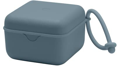 BIBS Schnuller Box mit Gummiband. Sterilisator Box für Schnuller. 100% BPA Freies Material. Petrol