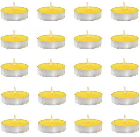 Hogar y Mas Set 20 Vela AROMÁTICA CITRONELA Amarilla ANTIMOSQUITOS 3,5X3,5X1CM