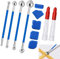 KAYEF Set d'outils 13 pièces, grattoir à bille métallique, outil de calfeutrage ultime 3-en-1, tête en silicone avec capuchon d'étanchéité, grattoir en silicone, grattoir d'étanchéité en silicone