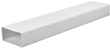 Canale di ventilazione, tubo di ventilazione, rettangolare, piatto, lunghezza 100 cm, in plastica ABS, sistema a canale piatto, sistema a innesto, tubo di scarico, cappa aspirante