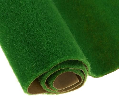 QUARKZMAN 5pz Tappeto Erboso Artificiale Modello 14 x 20(35cm x 50cm) Verde Tappeto Erboso Finto Realistico per Modello Decorazione Prato Giardino