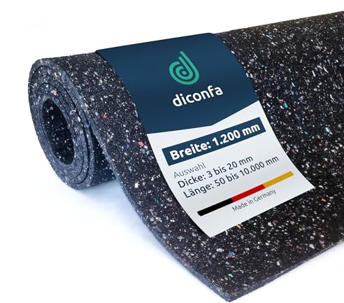 diconfa Tapis de Protection des constructions Largeur 1200 mm 120 cm - ÉPAISSEUR : 3 à 20mm - Longueur : 0,05 à 10m - SÉLECTION : 0,55 m (55 cm) de Long, 8 mm - Tapis Caoutchouc antidérapant