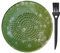 AMRAMI® Handmade Keramik Knoblauch Ingwer Reibeteller mit Pinsel-Hellgrün