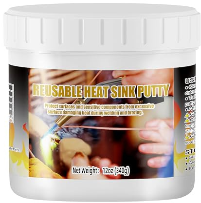 Semlos Heat Blocking Putty Jar (1), The Moldable & Reusable Solder Heat Insulation Clay, Heat Barrier for Installing Sight Glasses, TXV Valves, Directional Valves et al（12 oz）