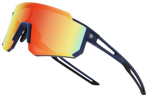 DUCO Lunette de Soleil Enfant Polarisées Sport 8-16 Ans | Verres Polarisés Anti-Éblouissement, Monture Légère, Protection UV400, Unisexe, pour Cyclisme, Course à Pied, Baseball