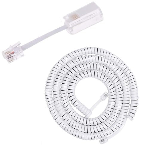 1 set di cavi rotanti a 360 gradi RJ9 per telefono fisso cornetta cavo districatori