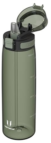 Super Sparrow Gourde avec Paille - 1L - TouchSip Bouteille d'eau - Tritan sans BPA - Idéale pour Le Sport, l’École et Les Activités en Plein Air