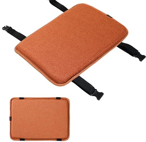JEIMALEN Rectangle Bench Stool Cushion Saddle Stool Pads Double Sided Usable Bar Stool Cushion with with Buckle Strap Ties Breathable Seat Cushion Cover for School (Orange, 15.7x11.8x1.2 in)